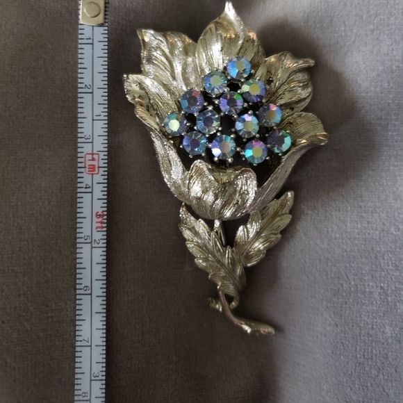 Vintage Coro Brooch Pin Aurora Borealis BEAUTIFUL! - Picture 4 of 5